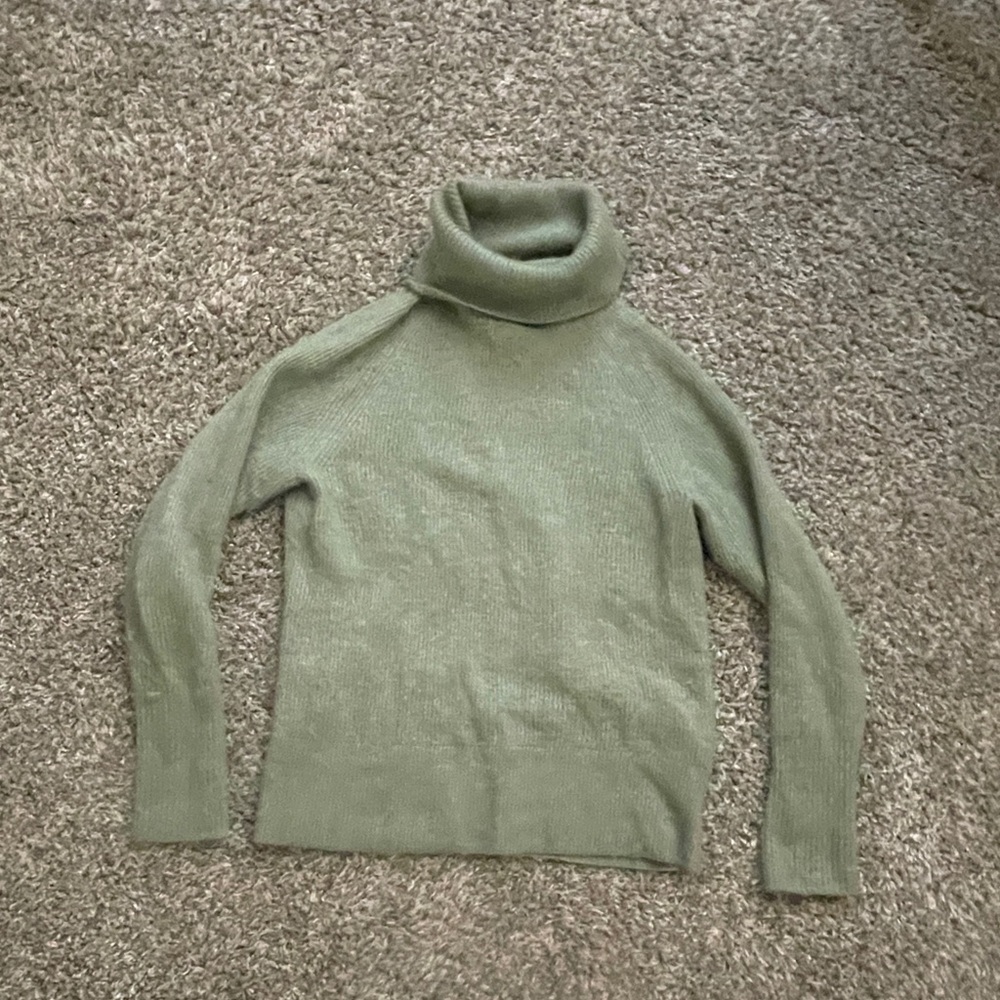 Quince Olive Green Turtleneck Sweater